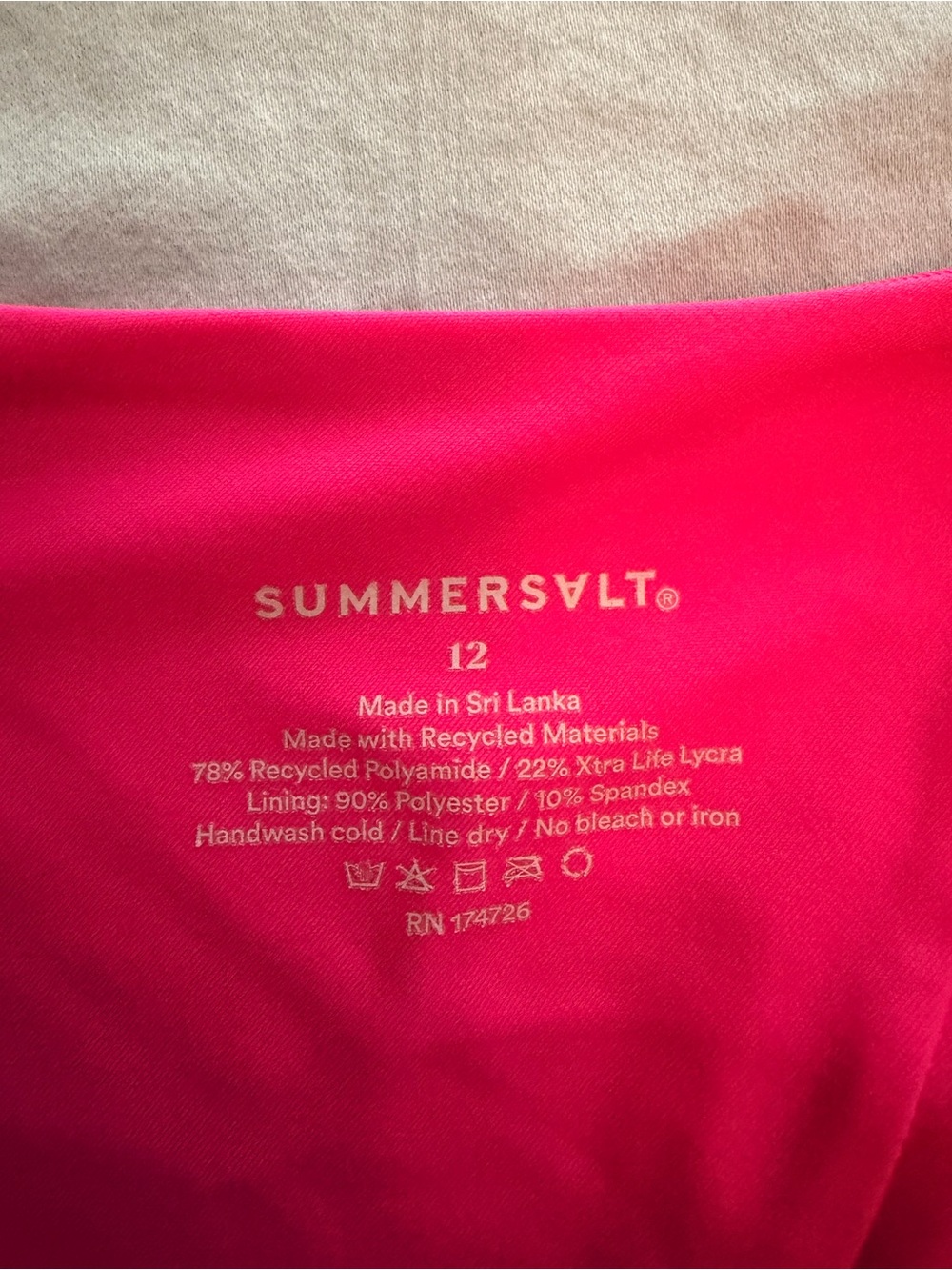 summersalt One-Shoulder Colorblock One-Piece in Red, Pink & white - Picture 3 of 3